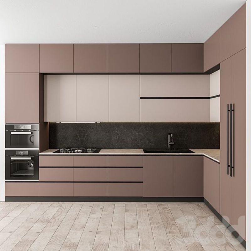 Tu bep Inox canh Inox chu L