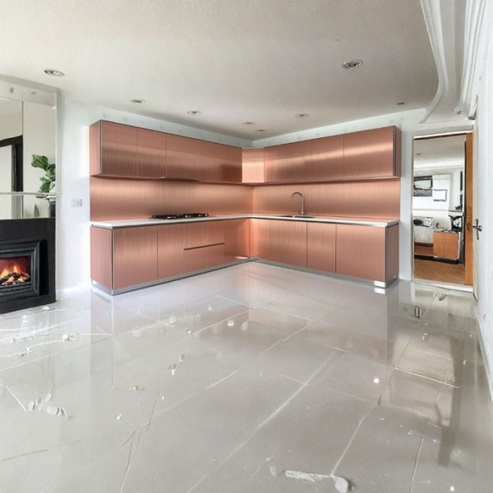 Tủ bếp Inox cánh Inox